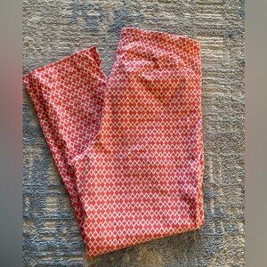 Van Heusen Coral and White Patterned crop pants